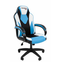 Офисное кресло Chairman Game 17 Россия экокожа черный/голубой/белый