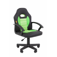 Кресло Chairman Kids 111 Россия экокожа черный/зеленый