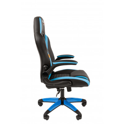 Офисное кресло Chairman   game 15 Россия экопремиум черный/голубой н.п.