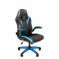 Офисное кресло Chairman game 15 Россия экопремиум черный/голубой н.п.