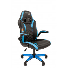 Офисное кресло Chairman game 15 Россия экопремиум черный/голубой н.п.