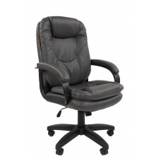 Офисное кресло Chairman 668LT Россия черный пластик, экопремиум серый N