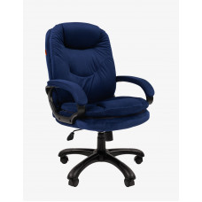 Кресло Chairman Home 668 Россия ткань Т-82 синий (черный пластик)