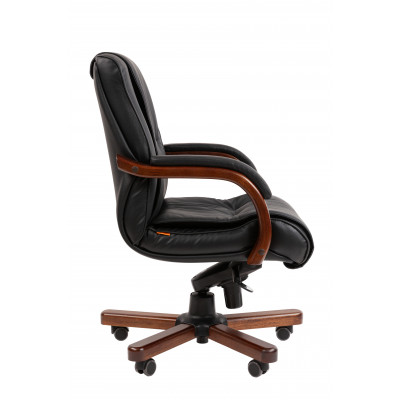 Офисное кресло Chairman 653M Россия черная нат.кожа/экокожа (мультиблок) N