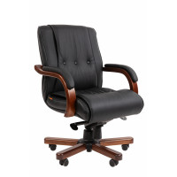 Офисное кресло Chairman 653M Россия черная нат.кожа/экокожа (мультиблок) N