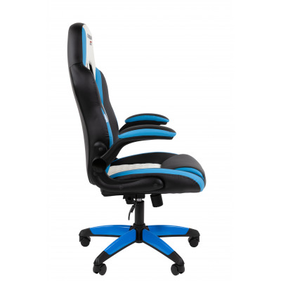 Офисное кресло Chairman Game 15 Россия экокожа черный/голубой/белый
