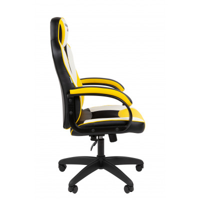 Офисное кресло Chairman Game 17 Россия экокожа черный/желтый/белый