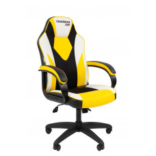 Офисное кресло Chairman Game 17 Россия экокожа черный/желтый/белый