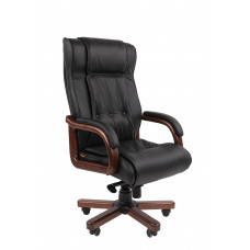 Офисное кресло Chairman 653 Россия черная нат.кожа/экокожа (мультиблок)