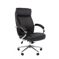 Офисное кресло Chairman 794 Россия хром нат. кожа/экокожа черная