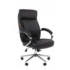 Офисное кресло Chairman 794 Россия хром нат. кожа/экокожа черная