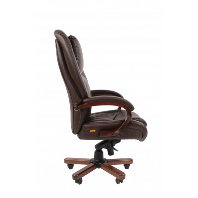Офисное кресло Chairman 408 Россия нат.кожа/экокожа коричневая (мультиблок)