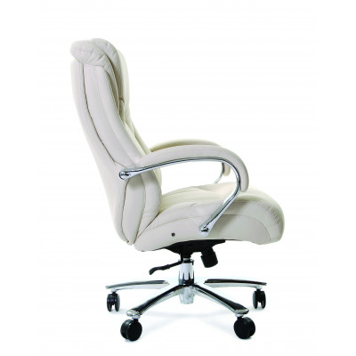 Офисное кресло Chairman 402 Россия нат.кожа/экокожа белая