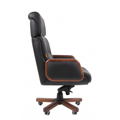 Офисное кресло Chairman 417 Россия нат.кожа/экокожа черная (мультиблок)