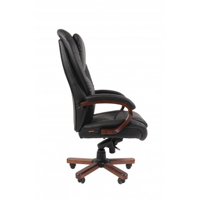 Офисное кресло Chairman 408 Россия нат.кожа/экокожа черная (мультиблок)