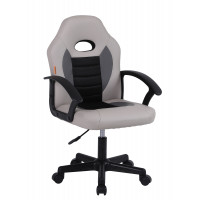 Кресло детское компьютерное CHAIRMAN CH111 экокожа, серый/светло-серый