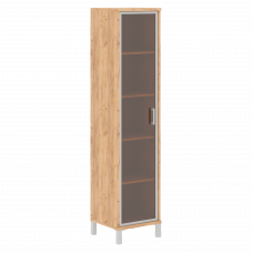 Шкаф-колонка высокая со стеклянной дверью в AL-рамке B 431.8 Дуб Бофорд