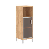 Шкаф-колонка средняя с малой стеклянной дверью в AL-рамке B 421.4L Дуб Бофорд