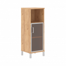 Шкаф-колонка средняя с малой стеклянной дверью в AL-рамке B 421.4R Дуб Бофорд