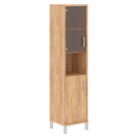 Шкаф-колонка высокая с малой стеклянной дверью и глухой B 431.10L Дуб Бофорд