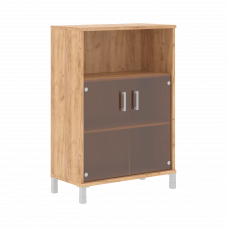 Шкаф средний с малыми стеклянными дверьми B 420.5 Дуб Бофорд