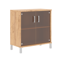 Шкаф низкий со стеклянными дверьми B 410.5 Дуб Бофорд