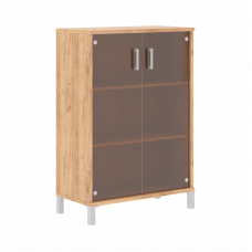 Шкаф средний со стеклянными дверьми B 420.8 Дуб Бофорд