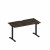Стол письменный на электроприводе с вырезом А2 ЧР 003.2 ДР дуб ристретто/ черный гладкий