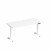 Стол письменный на электроприводе с вырезом А2 БГ 004.2 БП белый премиум / белый гладкий