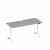 Стол письменный на электроприводе с вырезом А2 БГ 004.2 СЕ серый / белый гладкий