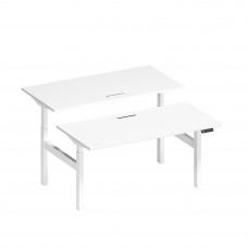 Рабочая станция на электроприводе с заглушками А2 БГ 103 БП белый премиум / белый гладкий