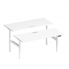 Рабочая станция на электроприводе с заглушками А2 БГ 104 БП белый премиум / белый гладкий