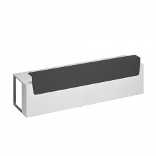 Стол президиум СП 126 БП АР ХР белый премиум (основание)/ антрацит премиум (надстройка)