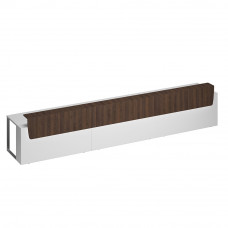 Стол президиум СП 128 БП ДГ ХР белый премиум (основание)/ дуб гладстоун (надстройка)