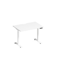 Стол письменный на электроприводе с вырезом А2 БГ 001.2 БП белый премиум / белый гладкий