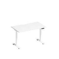 Стол письменный на электроприводе с вырезом А2 БГ 002.2 БП белый премиум / белый гладкий