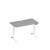 Стол письменный на электроприводе с вырезом А2 БГ 002.2 СЕ серый / белый гладкий