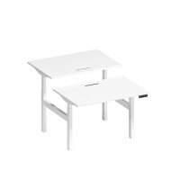 Рабочая станция на электроприводе с заглушками А2 БГ 101 БП белый премиум / белый гладкий