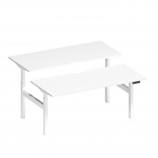 Рабочая станция на электроприводе с вырезами А2 БГ 104.2 БП белый премиум / белый гладкий