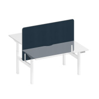 Экран настольный фронтальный тканевый с мягким наполнителем А2 БГ 447.01 BA40 синий (Bahama Denim) / белый гладкий