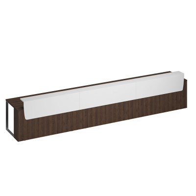 Стол президиум СП 128 ДГ БП ХР дуб гладстоун (основание)/ белый премиум (надстройка)