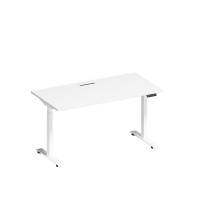 Стол письменный на электроприводе с заглушкой А2 БГ 003 БП белый премиум / белый гладкий