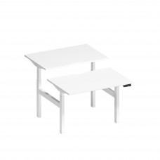 Рабочая станция на электроприводе с вырезами А2 БГ 101.2 БП белый премиум / белый гладкий