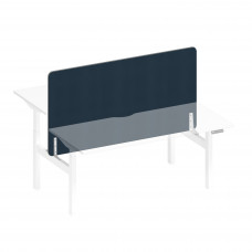 Экран настольный фронтальный тканевый с мягким наполнителем А2 БГ 448.01 BA40 синий (Bahama Denim) / белый гладкий