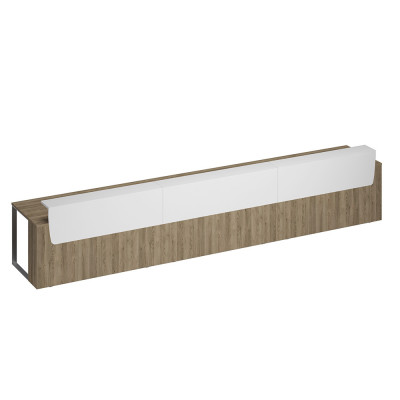 Стол президиум СП 128 ДС БП ХР дуб гладстоун светлый (основание)/ белый премиум (надстройка)