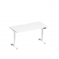 Стол письменный на электроприводе с вырезом А2 БГ 003.2 БП белый премиум / белый гладкий