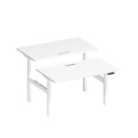 Рабочая станция на электроприводе с заглушками А2 БГ 102 БП белый премиум / белый гладкий