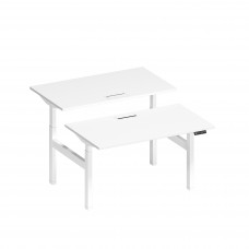 Рабочая станция на электроприводе с заглушками А2 БГ 102 БП белый премиум / белый гладкий