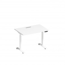 Стол письменный на электроприводе с заглушкой А2 БГ 001 БП белый премиум / белый гладкий