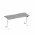 Стол письменный на электроприводе с заглушкой А2 БГ 004 СЕ серый / белый гладкий